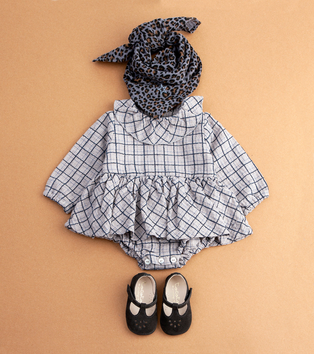 Tocoto Vintage Checkered Dress - Gray