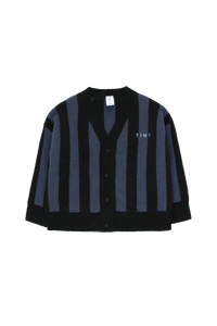 Tiny Cottons Stripes Cardigan - Black/True Navy