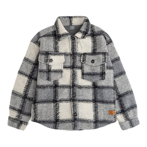 Tocoto Vintage Checked Overshirt - Dark Grey