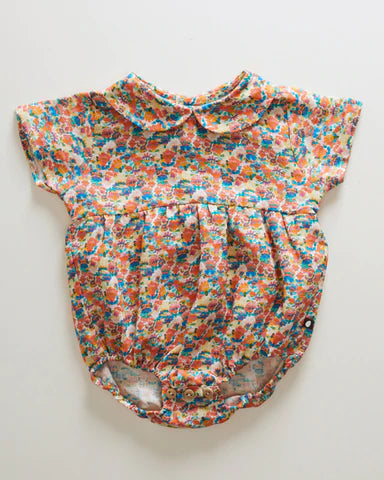 Oeuf Short Sleeve Romper - Multi/Intense Flower