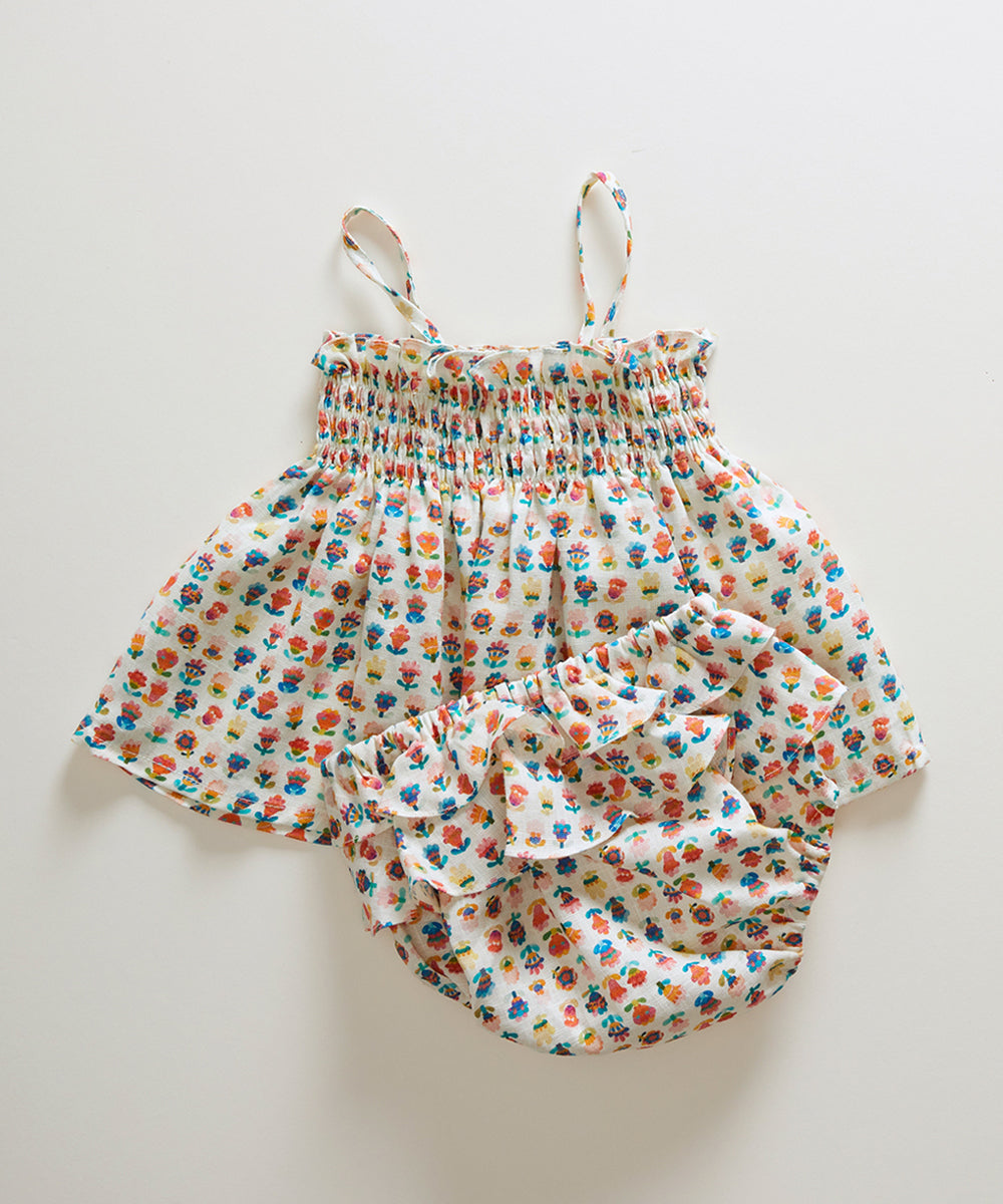 Oeuf Baby Smocked Set - Multi/Small Flower