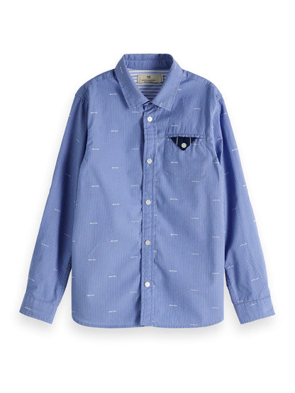 Scotch &amp; Soda Blue Collared Long Sleeve Shirt