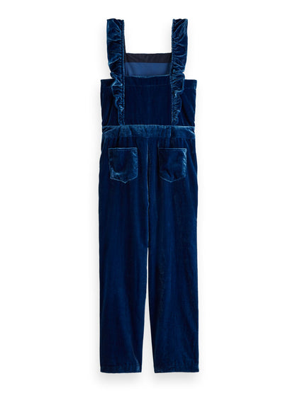 Scotch &amp; Soda Velvet Ruffle Overall - Blue