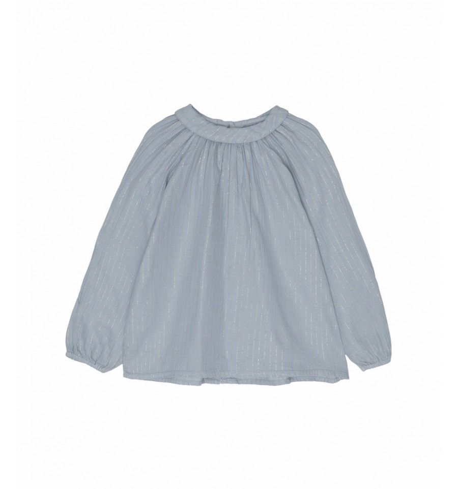 Yellow Pelota Shiny Baby Blouse - Blue