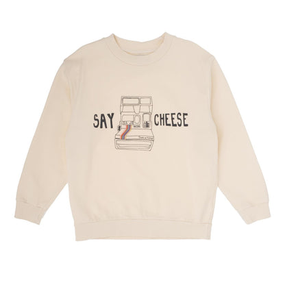 Tocoto Vintage &quot;Say Cheese&quot; Sweatshirt - Off-White