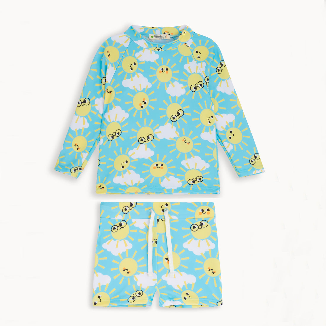 The Bonnie Mob Baby UV Rash Top &amp; Shorts Set - Sunshine