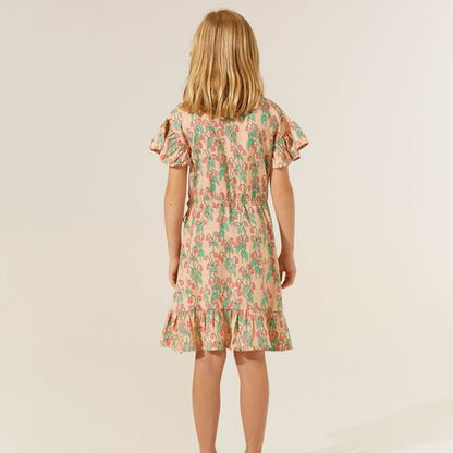 The Campamento Flowers Dress - Peach