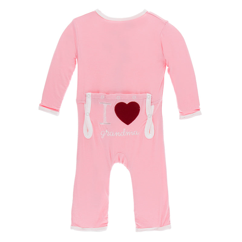 Kickee Pants Applique Coverall with Zipper - Lotus I Love Grandma