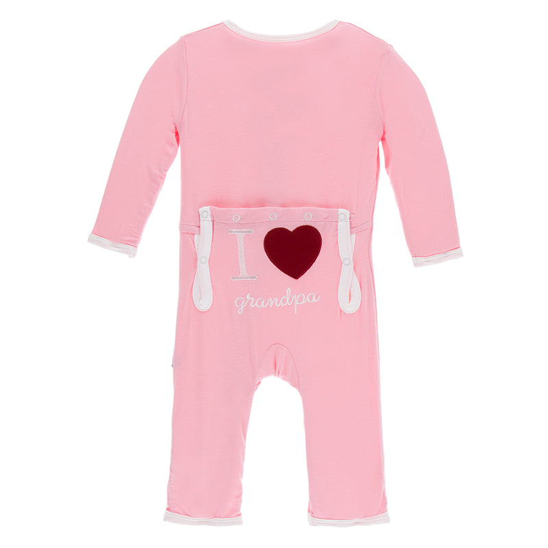 Kickee Pants Applique Coverall with Zipper - Lotus I Love Grandpa