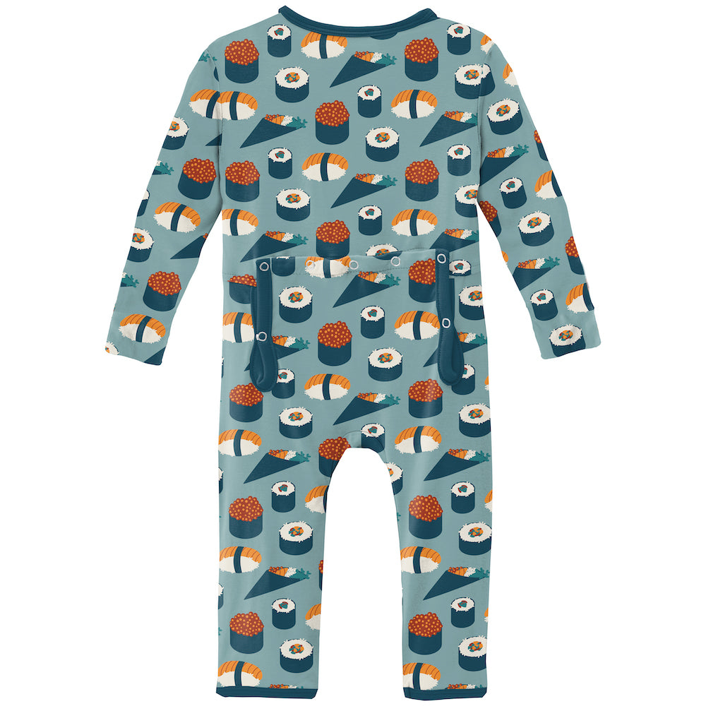 Kickee Pants Print Coverall With Zipper -Jade Sushi