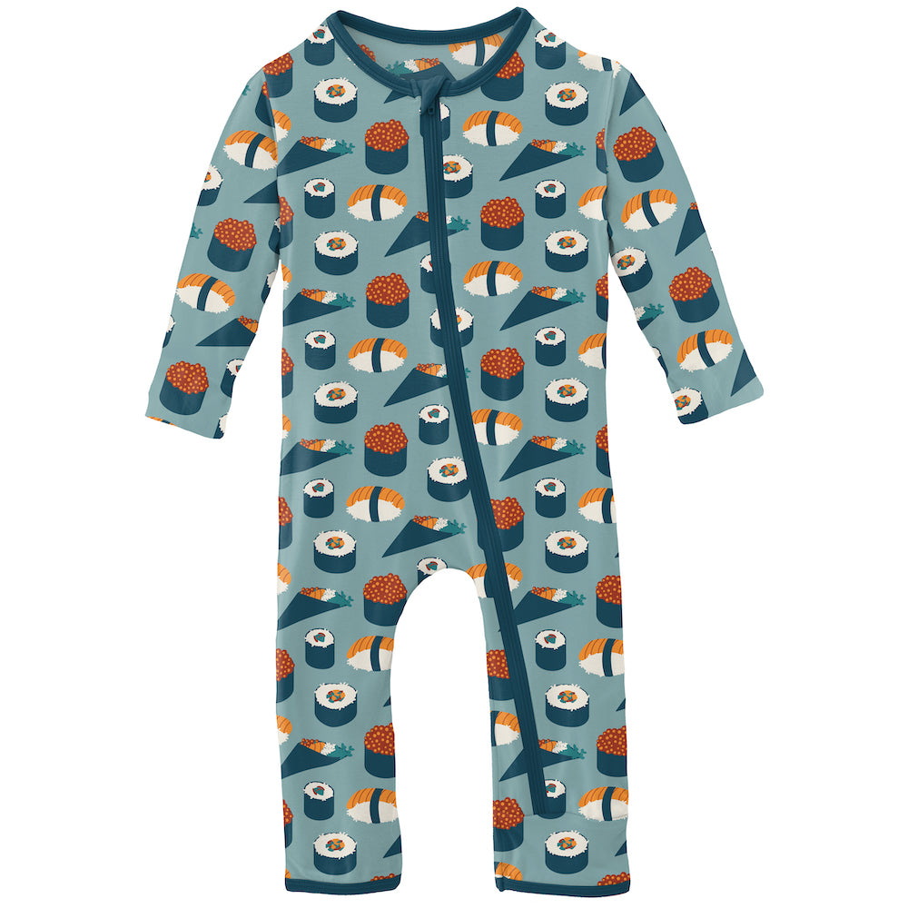 Kickee Pants Print Coverall With Zipper -Jade Sushi