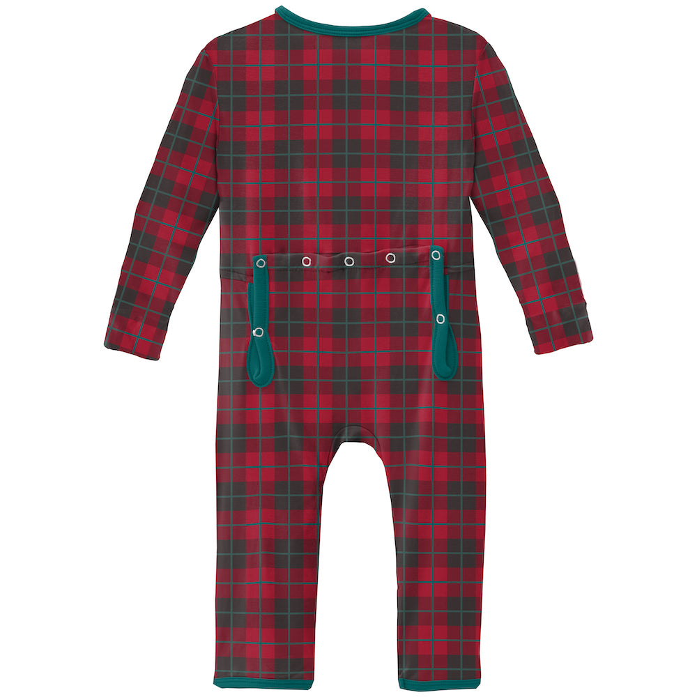 Kickee Pants Print Coverall with Zipper - Anniversary Plaid