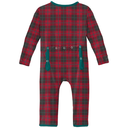 Kickee Pants Print Coverall with Zipper - Anniversary Plaid