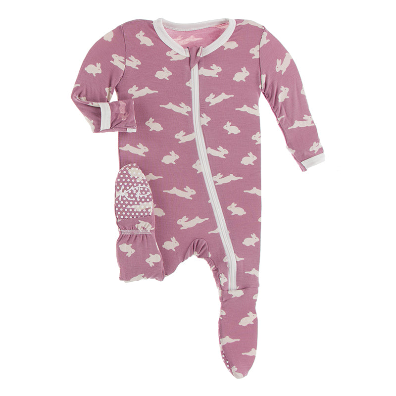 Kickee Pants Print Footie with Zipper - Pegasus Bunny