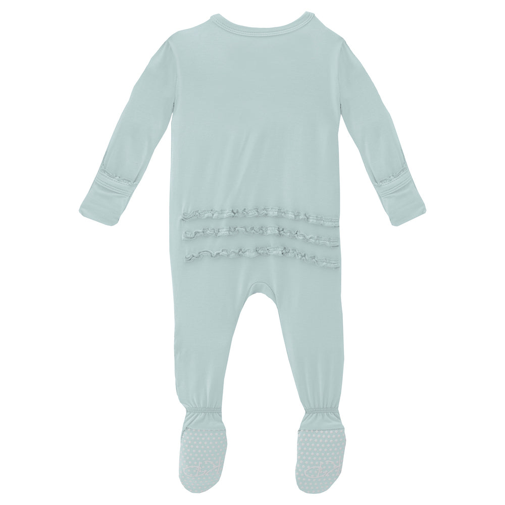 Kickee Pants Muffin Ruffle Footie With Zipper - Fresh Air