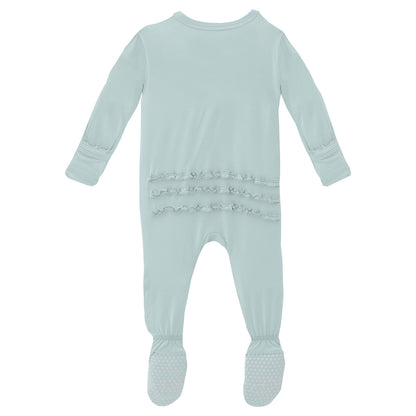 Kickee Pants Muffin Ruffle Footie With Zipper - Fresh Air