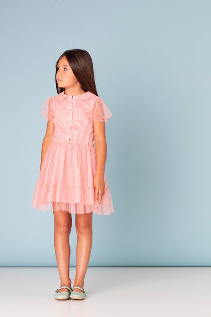 Tocoto Vintage Tulle Mini Dress - Pink