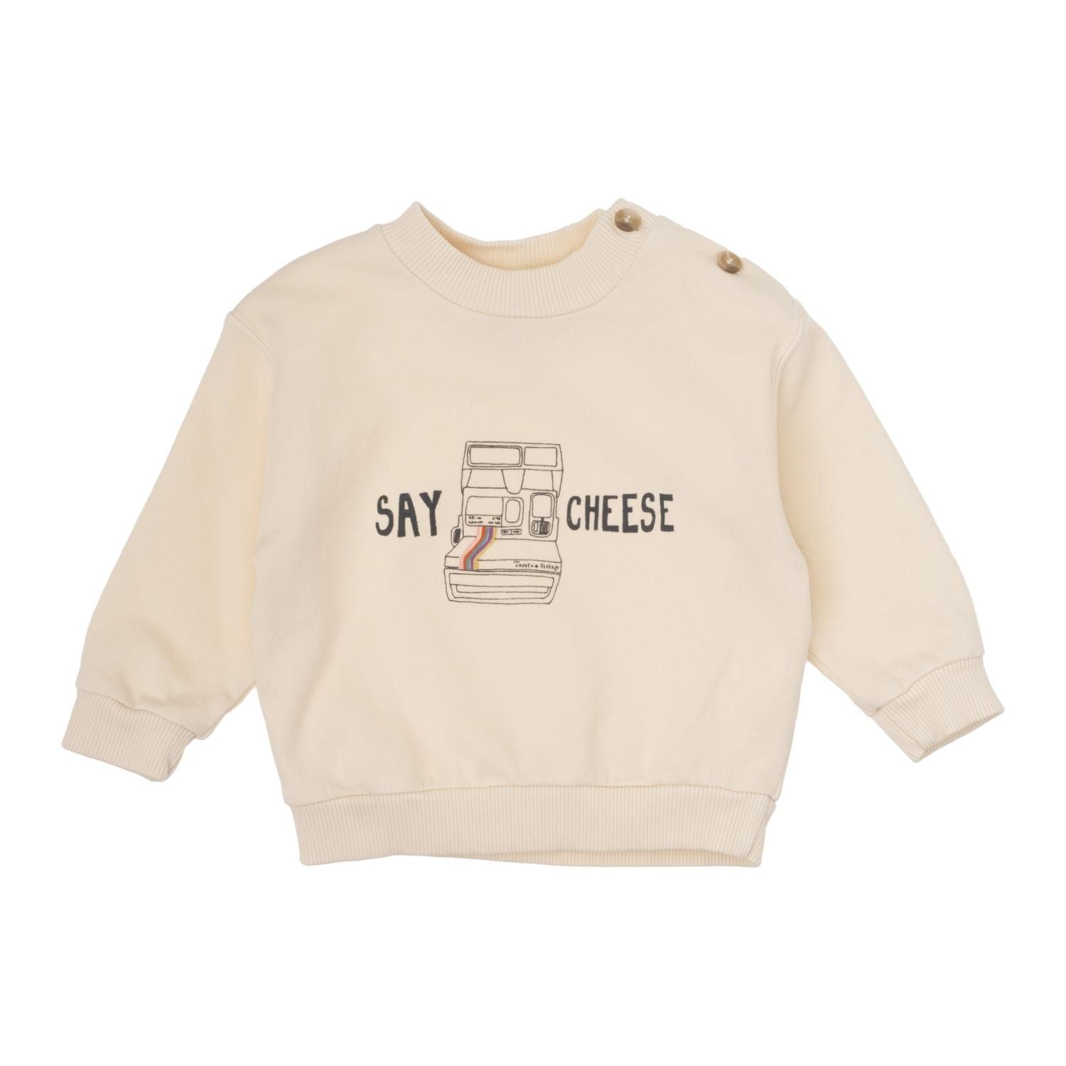 Tocoto Vintage &quot;Say Cheese&quot; Sweatshirt - Off-White