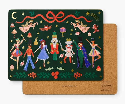 Rifle Paper Co. Nutcracker Set of 4 Cork Placemats