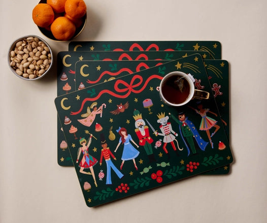 Rifle Paper Co. Nutcracker Set of 4 Cork Placemats