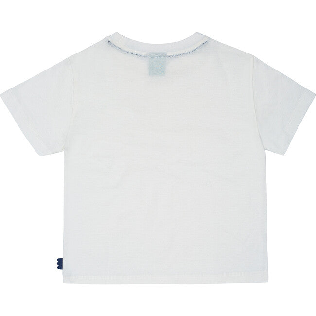 Mon Coeur Kids 100% Earth Loving T-Shirt - White &amp; Cobalt