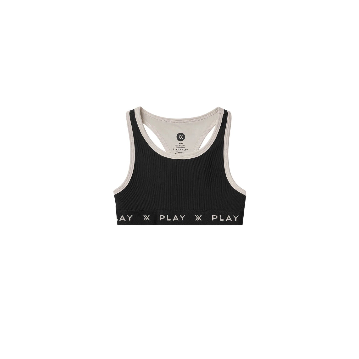 Play x Play Back Ribbed Sports Bra - Black