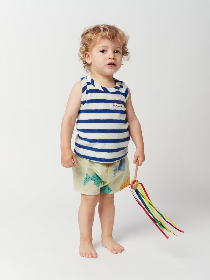 Bobo Choses Blue Stripes Terry Tank Top