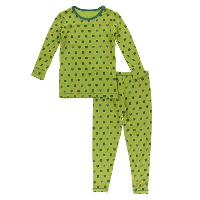 Kickee Pants Print Long Sleeve Pajama Set - Meadow Clover