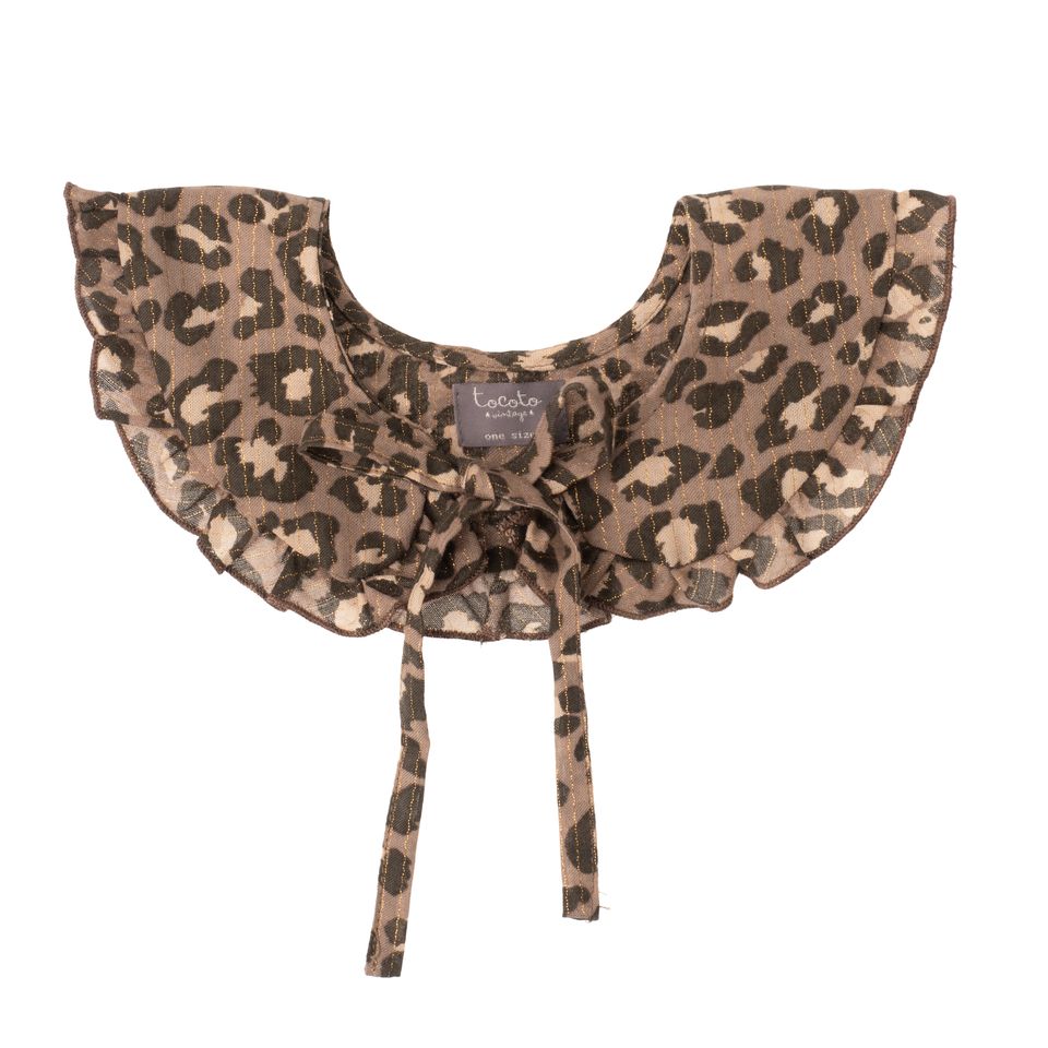 Tocoto Vintage Animal Print Collar - Brown