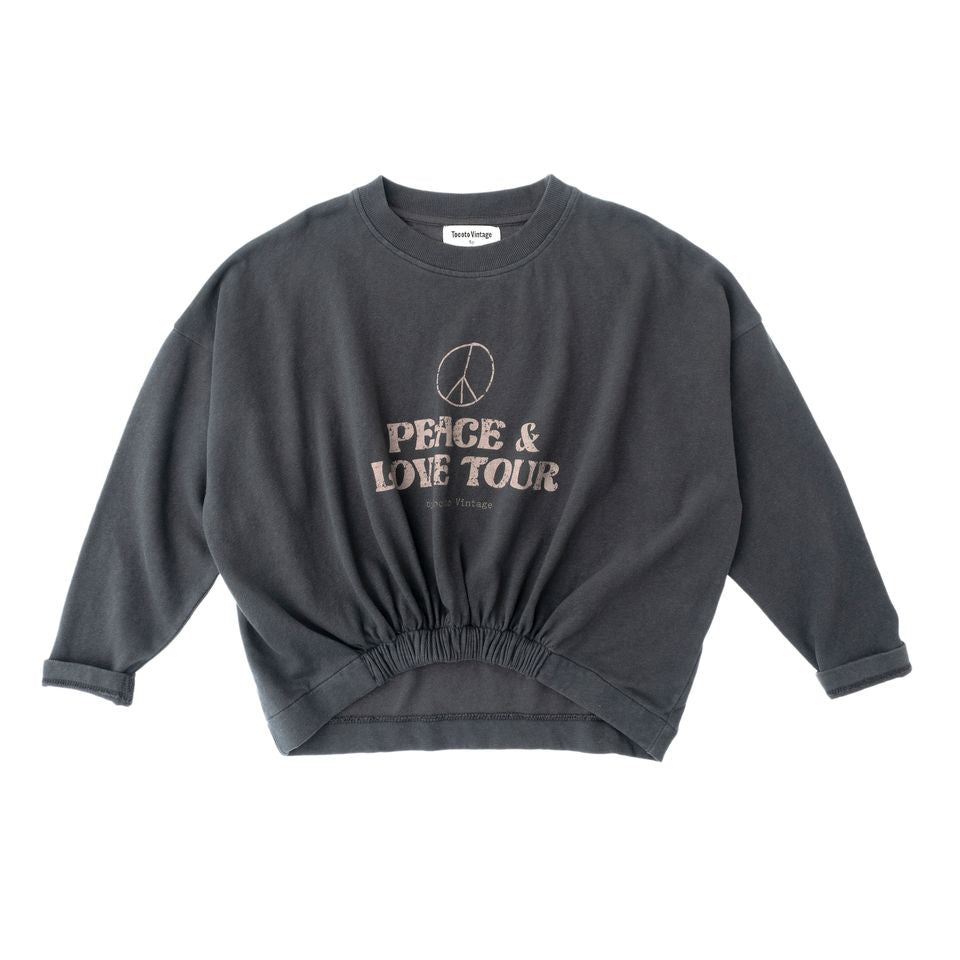 Tocoto Vintage Peace &amp; Love Tour T-Shirt - Dark Grey