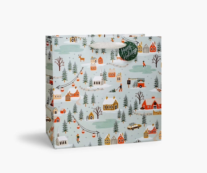 Rifle Paper Co. Garden Party Small Gift Bag Bundle with Uncoated Paper, Gold Foil, Cotton Ribbon, and Gift Tag Printed with Festive Garden Designs
