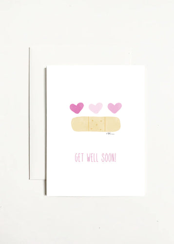 K. Patricia Designs Sympathy + Get Well Soon Greeting Cards - Bandaid With Hearts