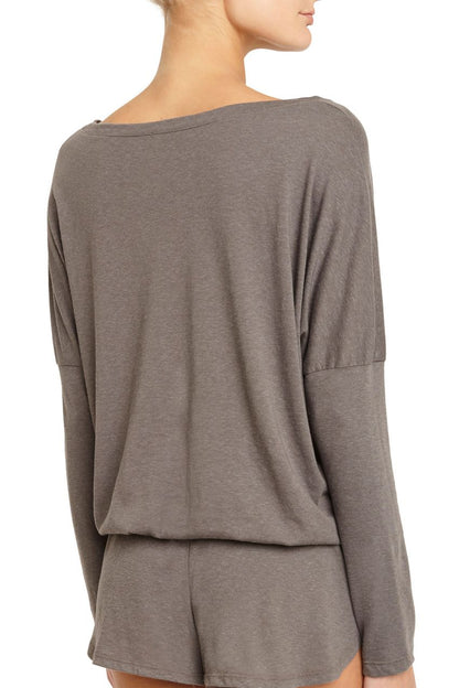 Eberjey Heather Slouchy Tee - Light Charcoal