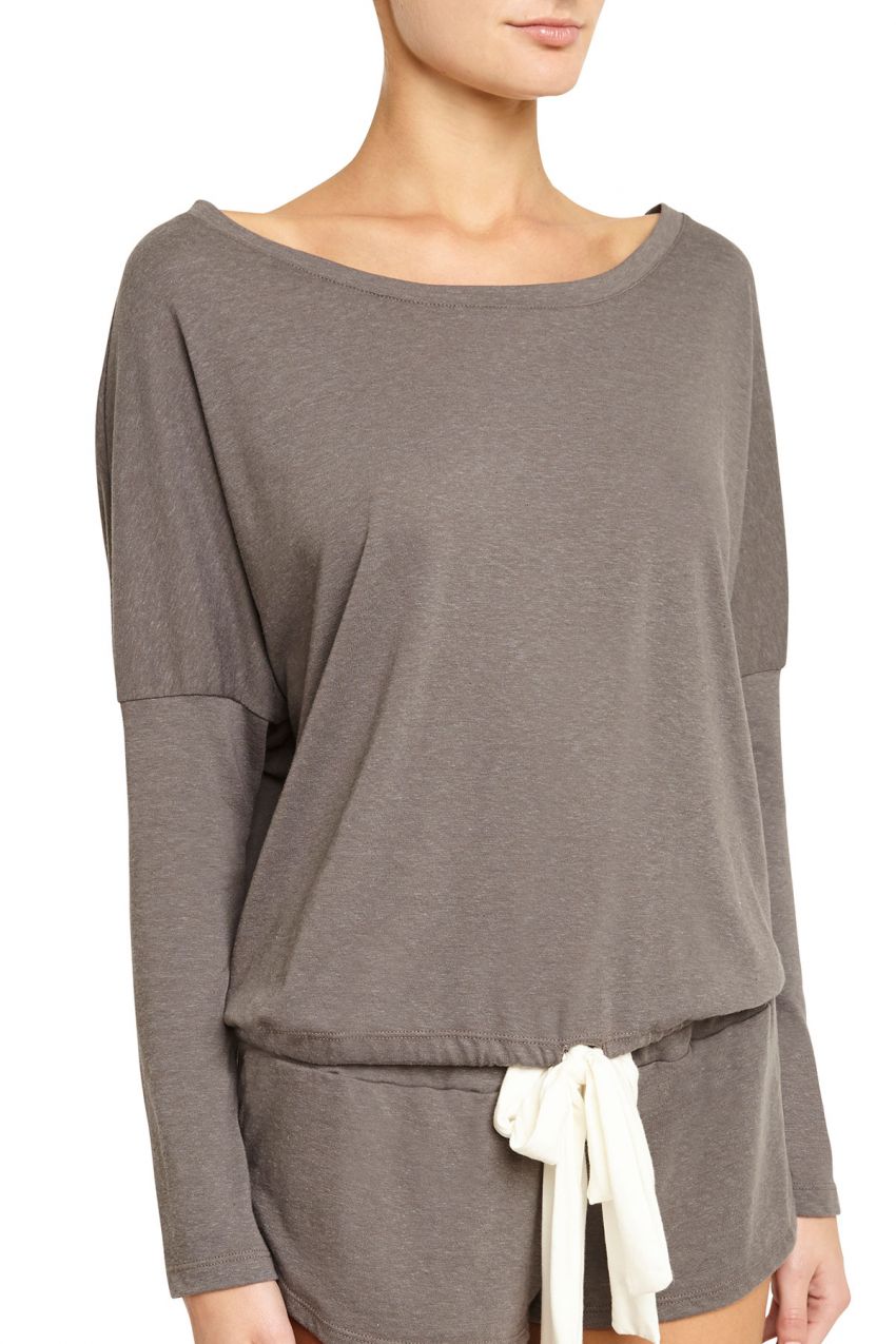 Eberjey Heather Slouchy Tee - Light Charcoal