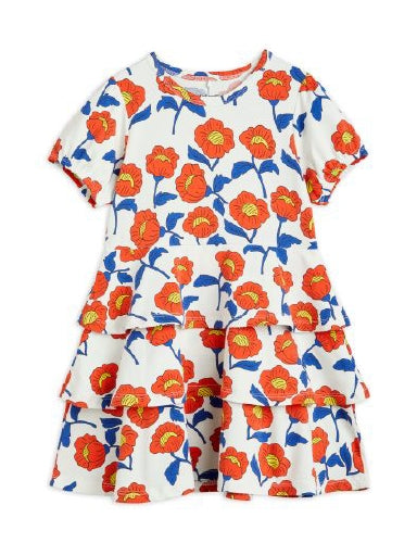 Mini Rodini Flowers All Over Print Dress - Red