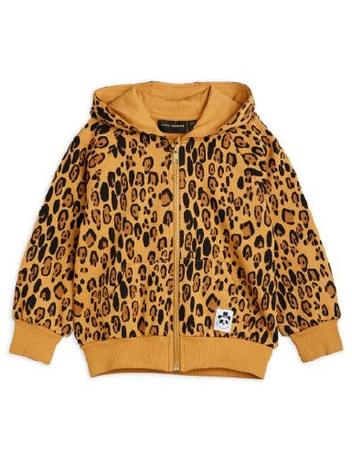 Mini Rodini Basic Leopard Zip Hoodie - Beige