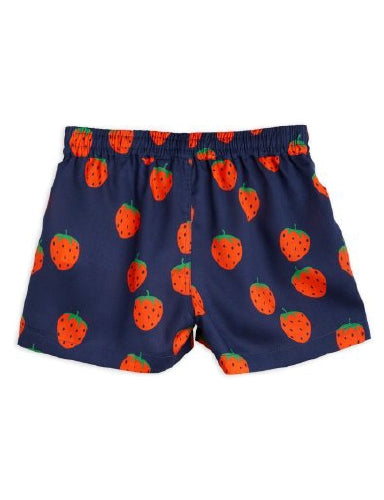 Mini Rodini Strawberries All Over Print Woven Shorts - Blue