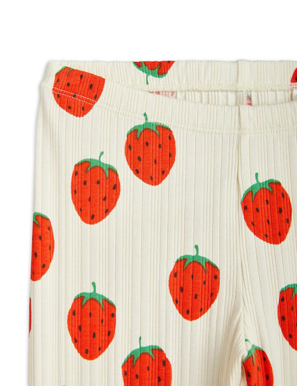 Mini Rodini Strawberries All Over Print Leggings - Off-White