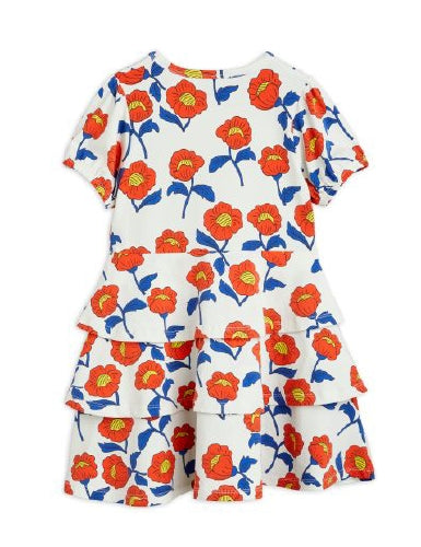 Mini Rodini Flowers All Over Print Dress - Red