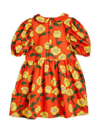 Mini Rodini Flowers All Over Print Woven Dress - Orange