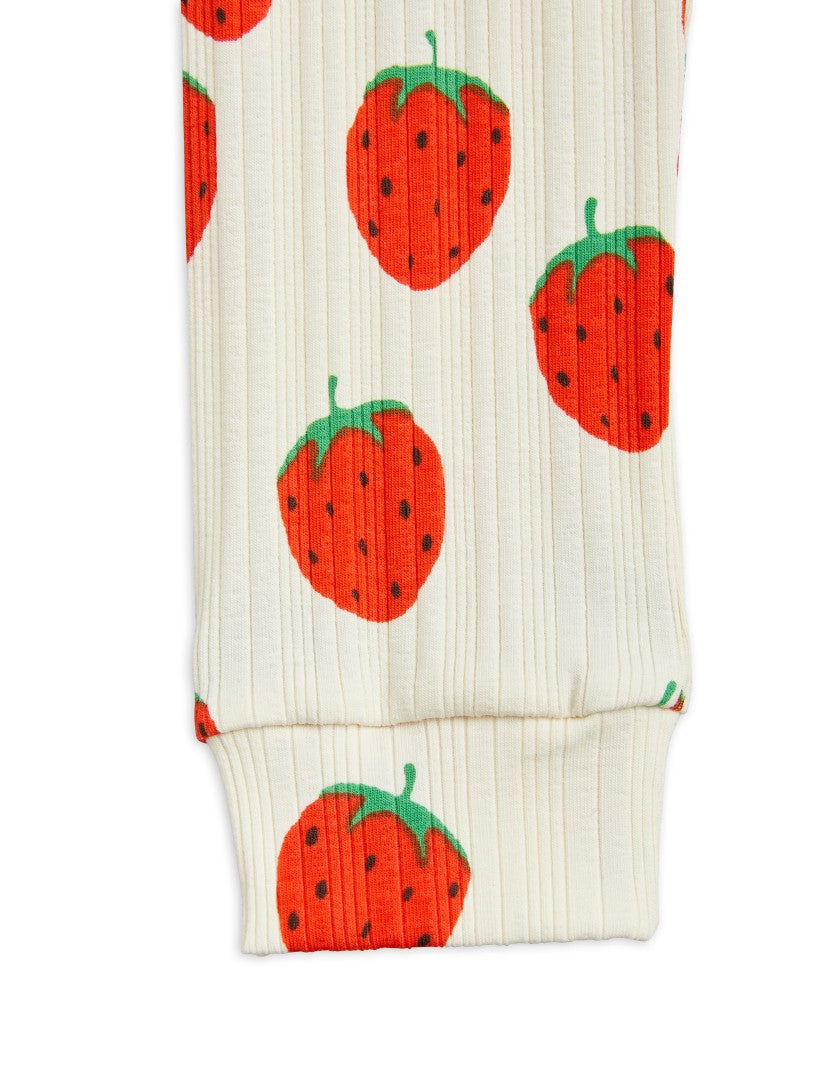 Mini Rodini Strawberries All Over Print Leggings - Off-White