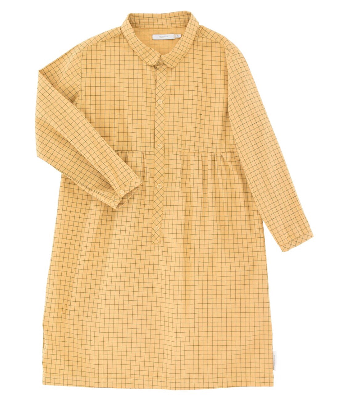 Tiny Cottons Grid Dress - Sand/Dark Green