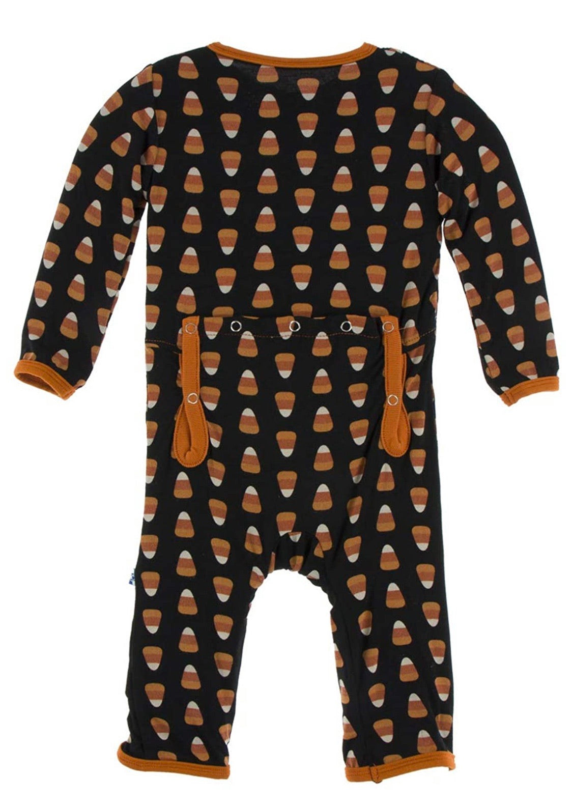 Kickee Pants Print Coverall with Zipper - Midnight Candy Corn