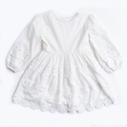 Petite Amalie Daisy Chain Dress - White