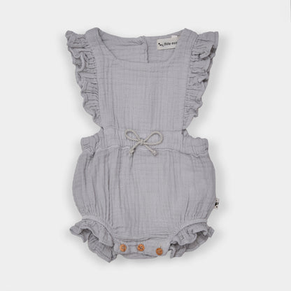 My Little Cozmo Emma Organic Bobble Baby Romper - Light Grey