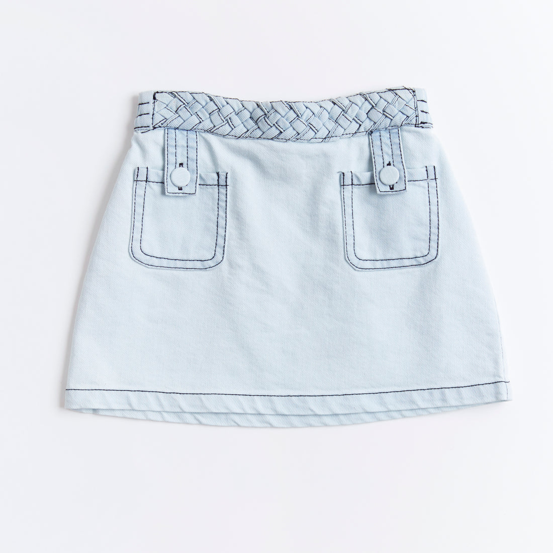 Petite Amalie Denim Plait Skirt