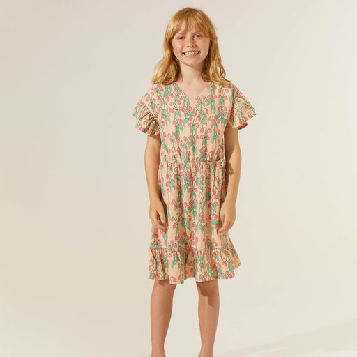 The Campamento Flowers Dress - Peach