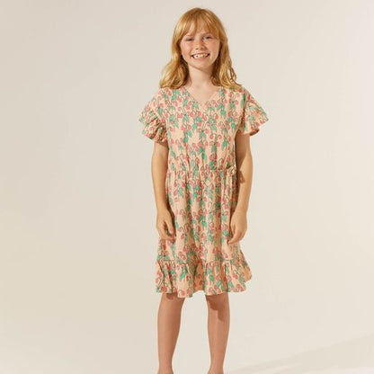 The Campamento Flowers Dress - Peach