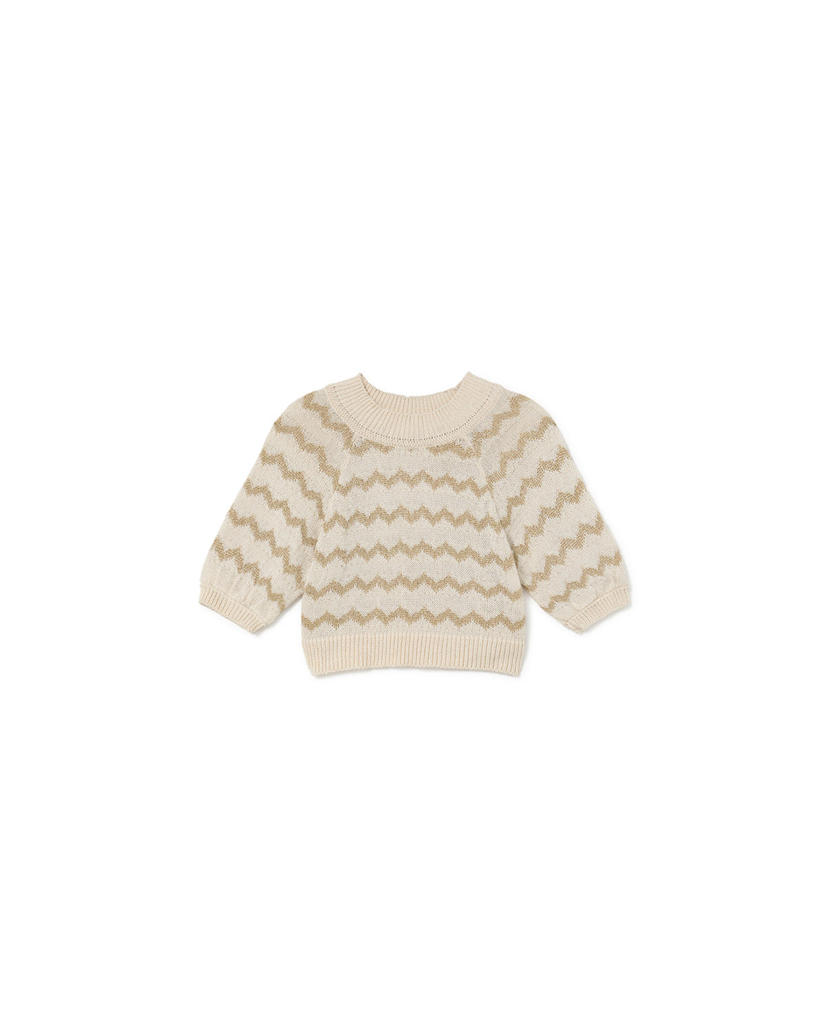 Little Creative Factory Wavy Knit Sweater - Gold