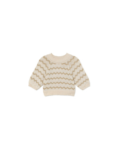 Little Creative Factory Wavy Knit Sweater - Gold